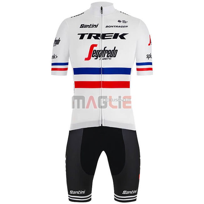 Maglia Trek Segafredo Campione Francia Manica Corta 2018 Bianco - Clicca l'immagine per chiudere